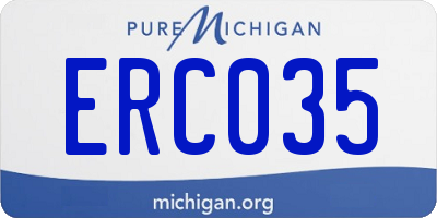 MI license plate ERC035