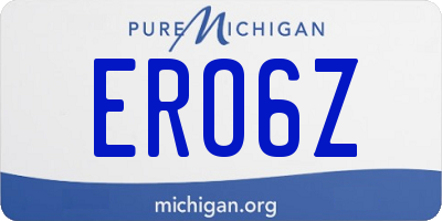 MI license plate ERO6Z