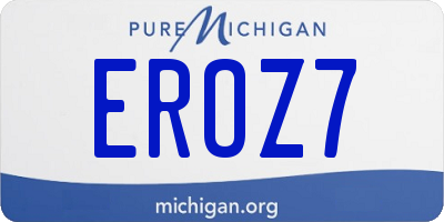 MI license plate EROZ7