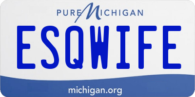 MI license plate ESQWIFE