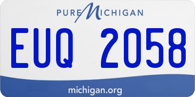 MI license plate EUQ2058