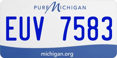 MI license plate EUV7583