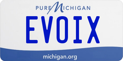 MI license plate EVOIX