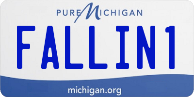 MI license plate FALLIN1