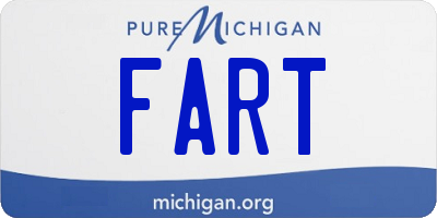 MI license plate FART