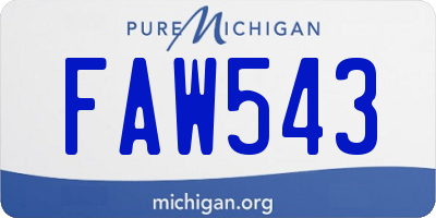 MI license plate FAW543