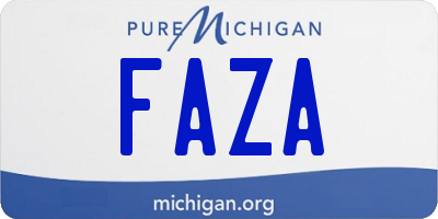 MI license plate FAZA