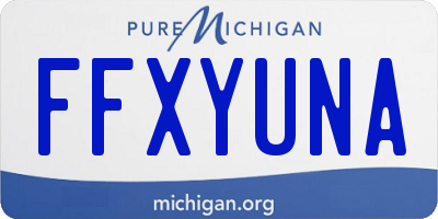 MI license plate FFXYUNA