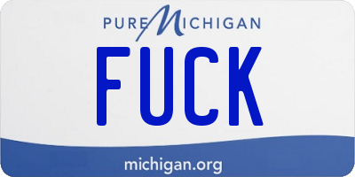 MI license plate FUCK