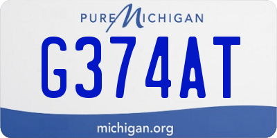 MI license plate G374AT