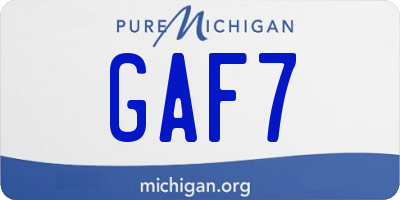 MI license plate GAF7