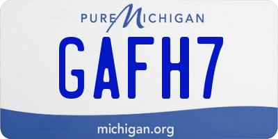 MI license plate GAFH7