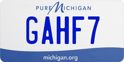 MI license plate GAHF7