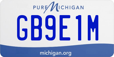 MI license plate GB9E1M