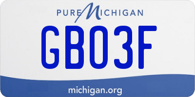 MI license plate GBO3F