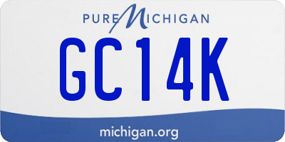 MI license plate GC14K