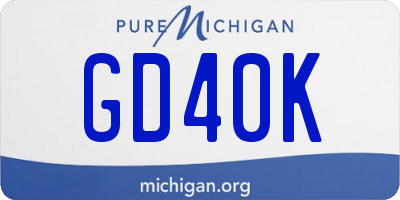 MI license plate GD40K