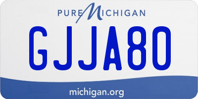 MI license plate GJJA80