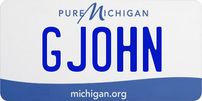 MI license plate GJOHN