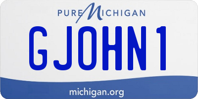 MI license plate GJOHN1