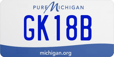 MI license plate GK18B