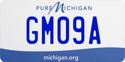 MI license plate GM09A