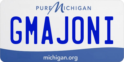 MI license plate GMAJONI