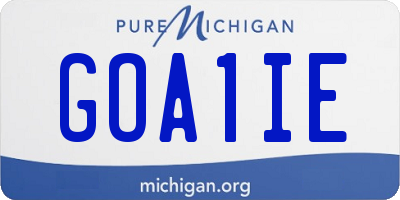 MI license plate GOA1IE