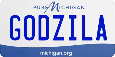 MI license plate GODZILA