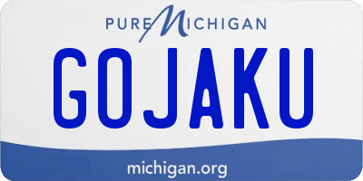 MI license plate GOJAKU