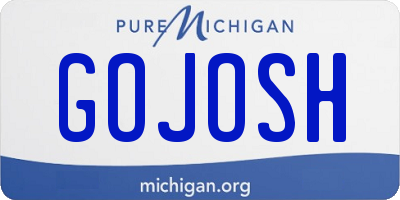 MI license plate GOJOSH