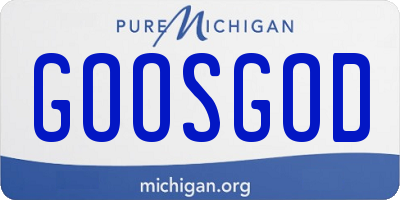 MI license plate GOOSGOD