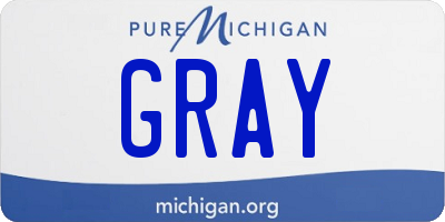 MI license plate GRAY