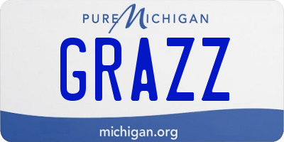 MI license plate GRAZZ