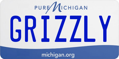 MI license plate GRIZZLY