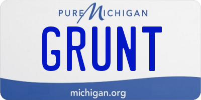 MI license plate GRUNT