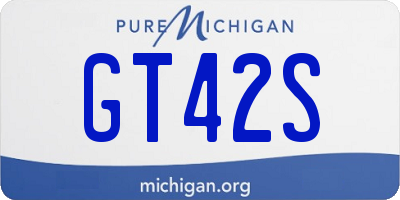 MI license plate GT42S