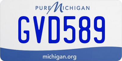 MI license plate GVD589