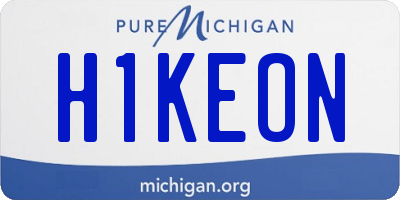 MI license plate H1KEON