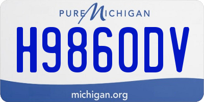 MI license plate H9860DV