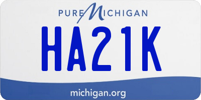 MI license plate HA21K