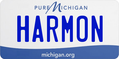 MI license plate HARMON