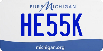 MI license plate HE55K