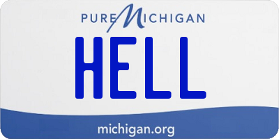 MI license plate HELL