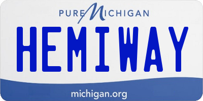 MI license plate HEMIWAY