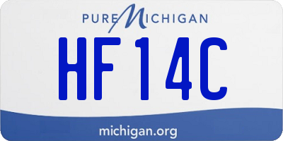 MI license plate HF14C