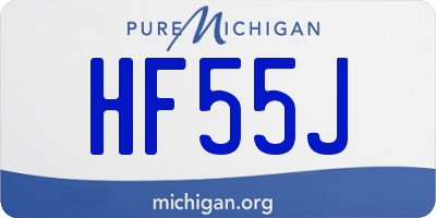 MI license plate HF55J