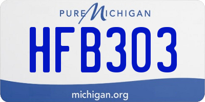 MI license plate HFB303