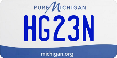 MI license plate HG23N