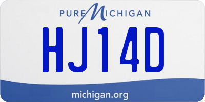 MI license plate HJ14D